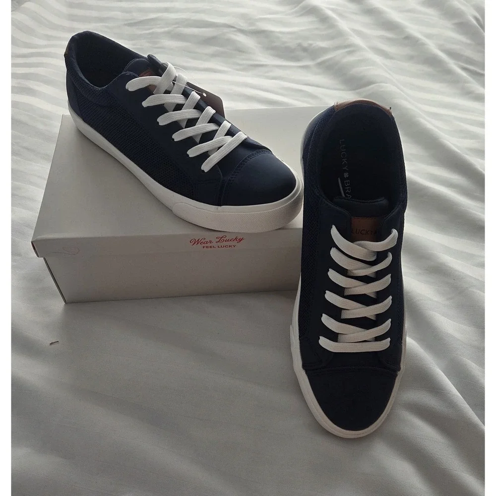 Lucky Brand Mens Navy Blue Mesh Low Top‎ Sneakers Navy  New Size 9